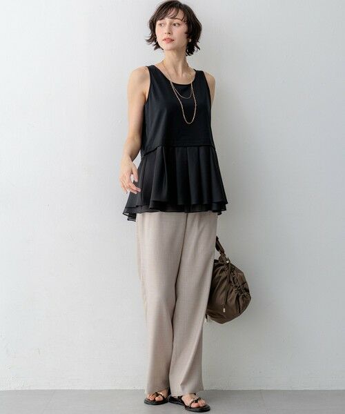 S size ONWARD(小さいサイズ) / エスサイズオンワード タンクトップ | ナチュラルコットンベア シアーペプラム タンクトップ | 詳細19
