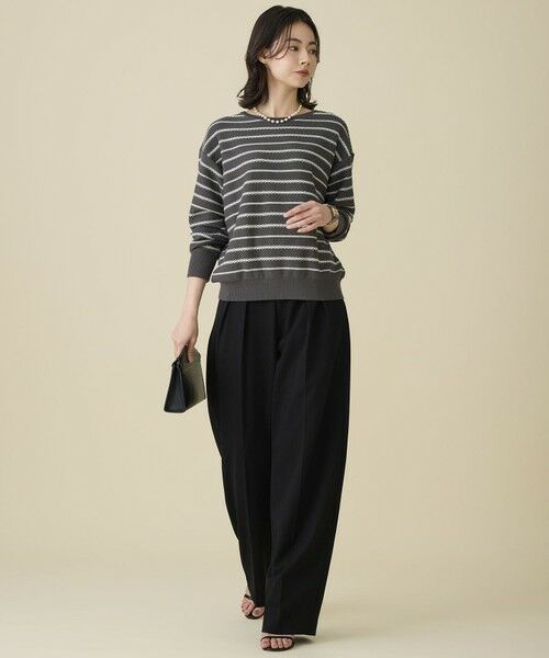 S size ONWARD(小さいサイズ) / エスサイズオンワード ニット・セーター | コットンポリミドルゲージボーダー ニット | 詳細9