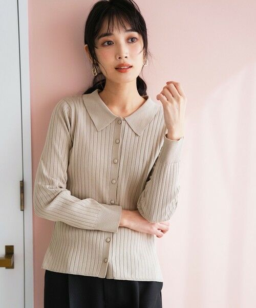 S size ONWARD(小さいサイズ) / エスサイズオンワード ニット・セーター | ポロカラーリブ ニット | 詳細1