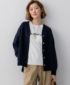 S size ONWARD(小さいサイズ) / エスサイズオンワード カーディガン・ボレロ | バイカラーダブルフェイス ニット カーディガン