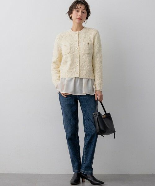S size ONWARD(小さいサイズ) / エスサイズオンワード カーディガン・ボレロ | ファンシーツィーディー ポケットデザイン カーディガン | 詳細2