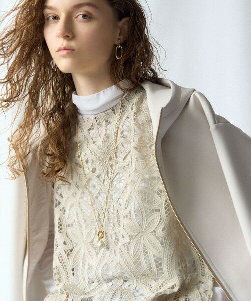 S size ONWARD(小さいサイズ) / エスサイズオンワード ベスト | エンブロイダリーレース ニットベスト | 詳細4