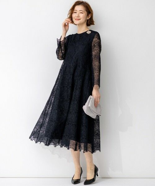 S size ONWARD(小さいサイズ) / エスサイズオンワード ドレス | 【APPLAUDIR】Brocheリボンブーケレース ドレス | 詳細1