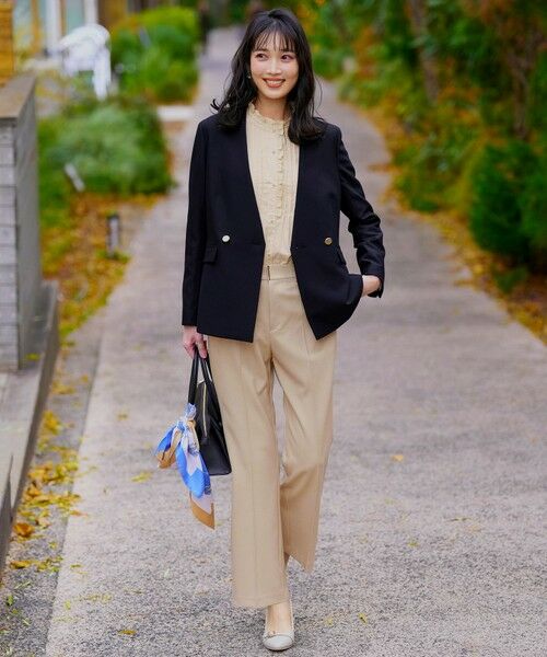 S size ONWARD(小さいサイズ) / エスサイズオンワード その他パンツ | 褒めらレディストレッチ セミフレア テーパードパンツ | 詳細21