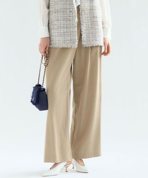 S size ONWARD(小さいサイズ) / エスサイズオンワード その他パンツ | ドレープツイル アシンメトリー ワイド パンツ（ベージュ系）