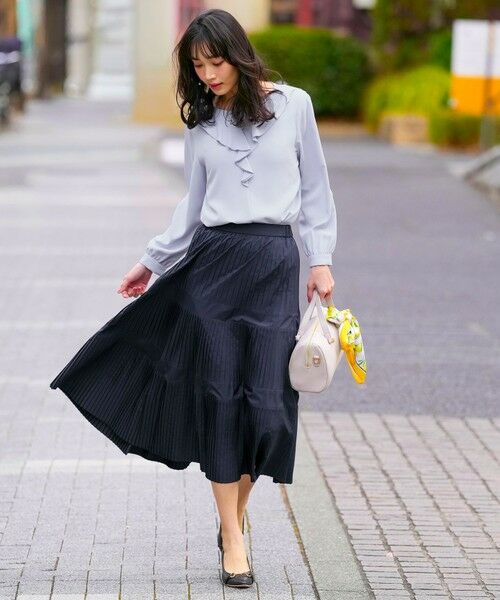 S size ONWARD(小さいサイズ) / エスサイズオンワード ロング・マキシ丈スカート | プリーツ切替 スカート | 詳細9