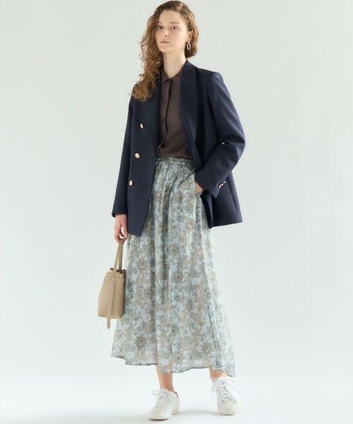 S size ONWARD(小さいサイズ) / エスサイズオンワード ミニ・ひざ丈スカート | Ericaキャラコ ペイズリープリント フレア スカート | 詳細11