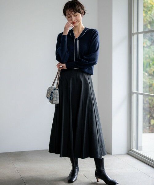 S size ONWARD(小さいサイズ) / エスサイズオンワード ミニ・ひざ丈スカート | 【FUDGE掲載】マットライトタフタ フレアスカート | 詳細3