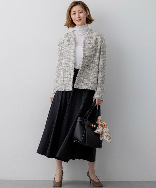 S size ONWARD(小さいサイズ) / エスサイズオンワード ミニ・ひざ丈スカート | 【FUDGE掲載】マットライトタフタ フレアスカート | 詳細4