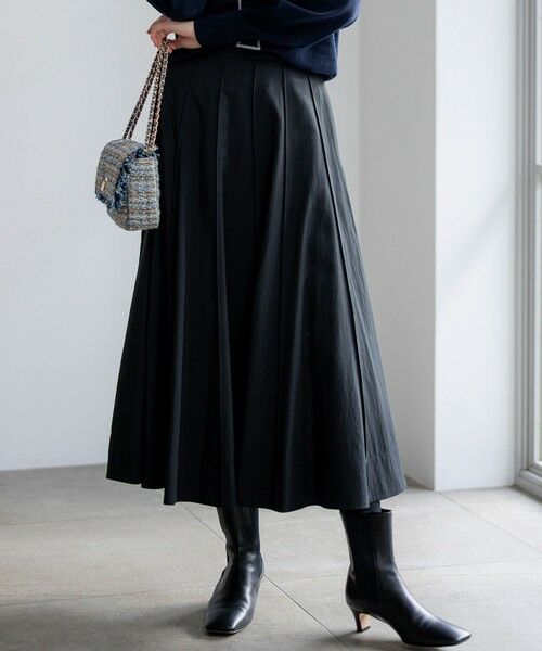 S size ONWARD(小さいサイズ) / エスサイズオンワード ミニ・ひざ丈スカート | 【FUDGE掲載】マットライトタフタ フレアスカート（ブラック系）