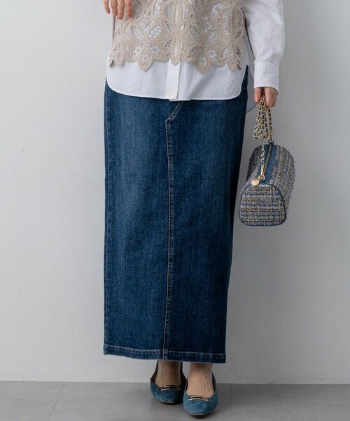 S size ONWARD(小さいサイズ) / エスサイズオンワード デニムスカート | 23区DENIM Iライン デニムスカート（ウォッシュドブルー系）