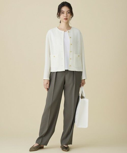 S size ONWARD(小さいサイズ) / エスサイズオンワード ノーカラージャケット | 【カタログ掲載】ライトカラミノーカラー ジャケット | 詳細2