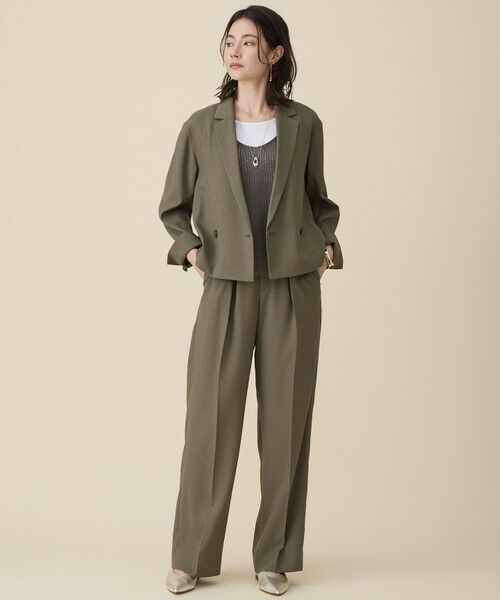 S size ONWARD(小さいサイズ) / エスサイズオンワード テーラードジャケット | 【カタログ掲載・人気素材・セットアップ対応】リネンライクシンセティックショート ジャケット | 詳細3