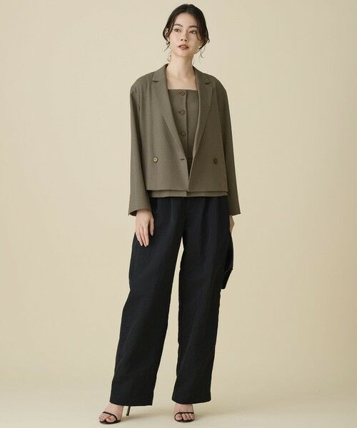 S size ONWARD(小さいサイズ) / エスサイズオンワード テーラードジャケット | 【カタログ掲載・人気素材・セットアップ対応】リネンライクシンセティックショート ジャケット | 詳細4