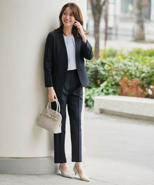 S size ONWARD(小さいサイズ) / エスサイズオンワード ノーカラージャケット | スマートビューティストレッチカラーレス ジャケット | 詳細19