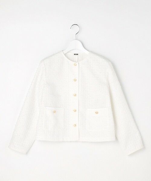 S size ONWARD(小さいサイズ) / エスサイズオンワード ノーカラージャケット | リボンヤーンライトツイード ジャケット | 詳細3
