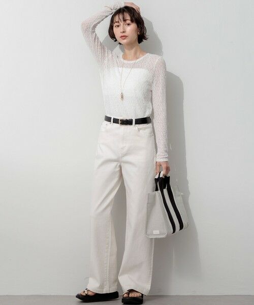 S size ONWARD(小さいサイズ) / エスサイズオンワード カットソー | 【SLOW/一部店舗限定】リンクルレース シアー カットソー | 詳細3