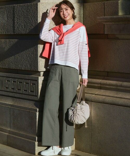 S size ONWARD(小さいサイズ) / エスサイズオンワード カットソー | Armor-lux パネルボーダー クロップド カットソー | 詳細1