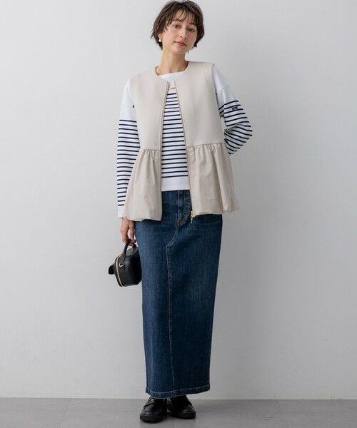 S size ONWARD(小さいサイズ) / エスサイズオンワード カットソー | Armor-lux パネルボーダー クロップド カットソー | 詳細9