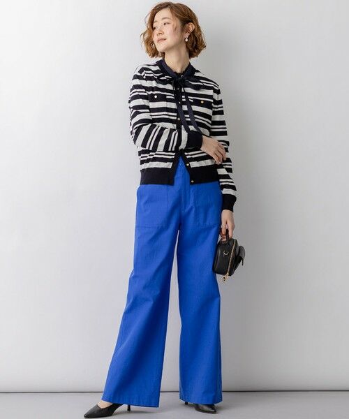 S size ONWARD(小さいサイズ) / エスサイズオンワード カーディガン・ボレロ | プレミアムビオコットン ポケット ボーダー カーディガン | 詳細3