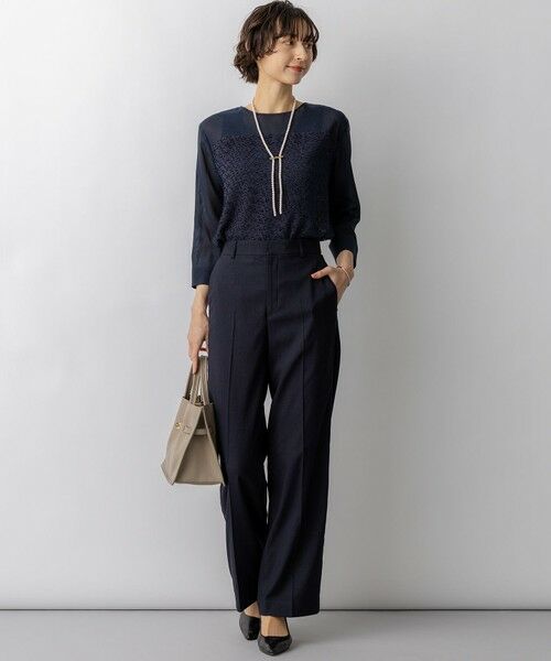 S size ONWARD(小さいサイズ) / エスサイズオンワード その他パンツ | アイアスマットストレッチ ワイド パンツ | 詳細7