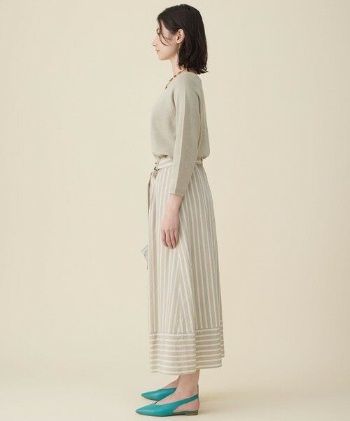 S size ONWARD(小さいサイズ) / エスサイズオンワード ミニ・ひざ丈スカート | 【SHIHOさん着用】ビスコースナイロンドビーストライプ スカート | 詳細2