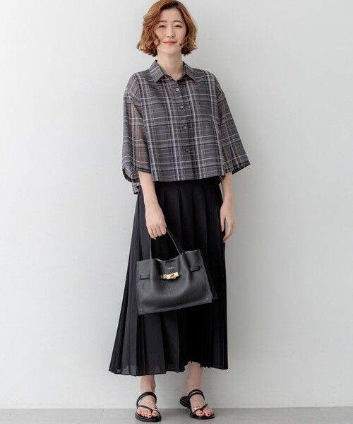 S size ONWARD(小さいサイズ) / エスサイズオンワード ロング・マキシ丈スカート | グロッシープリーツ ロングスカート | 詳細2