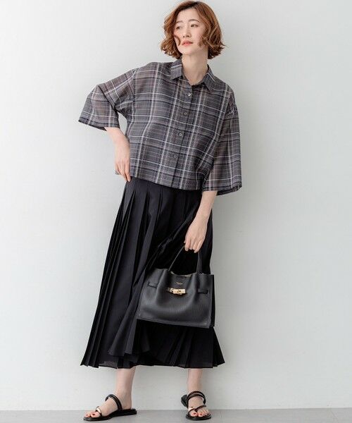 S size ONWARD(小さいサイズ) / エスサイズオンワード ロング・マキシ丈スカート | グロッシープリーツ ロングスカート | 詳細3