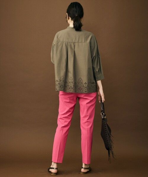 S size ONWARD(小さいサイズ) / エスサイズオンワード シャツ・ブラウス | エンブロイダリーブロードバンドカラー ブラウス | 詳細4