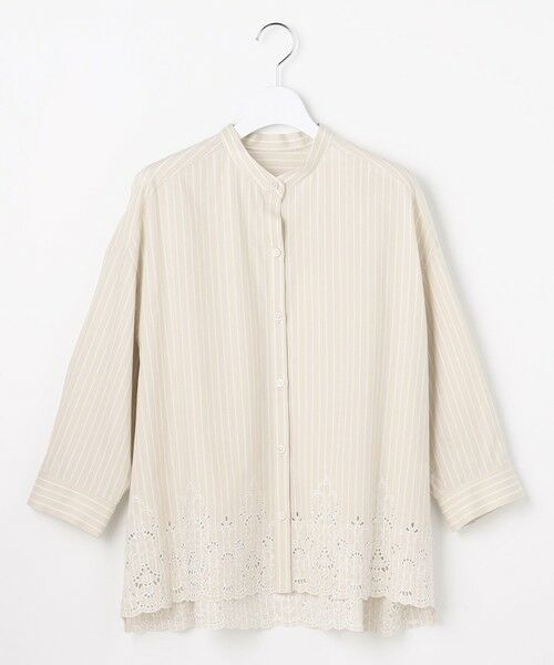 S size ONWARD(小さいサイズ) / エスサイズオンワード シャツ・ブラウス | エンブロイダリーブロードバンドカラー ブラウス | 詳細7