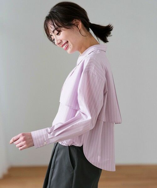 S size ONWARD(小さいサイズ) / エスサイズオンワード シャツ・ブラウス | クロップドヨークハオリ シャツ | 詳細11