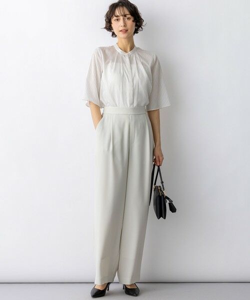 S size ONWARD(小さいサイズ) / エスサイズオンワード シャツ・ブラウス | ドライシアーストライプ フロントタック ブラウス | 詳細2