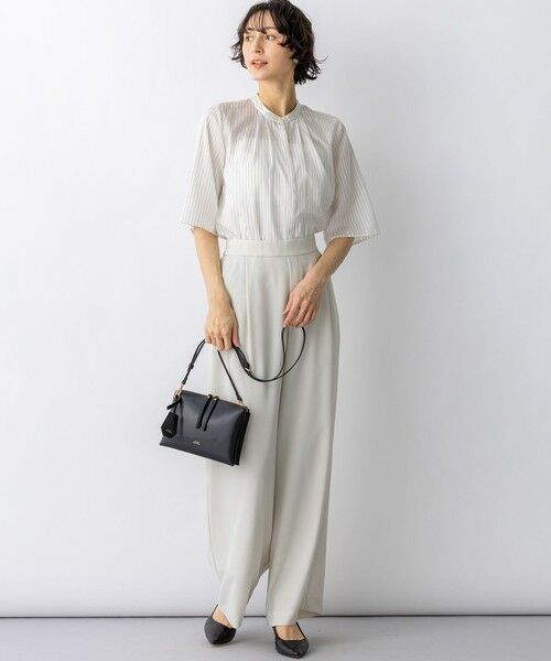 S size ONWARD(小さいサイズ) / エスサイズオンワード シャツ・ブラウス | ドライシアーストライプ フロントタック ブラウス | 詳細3