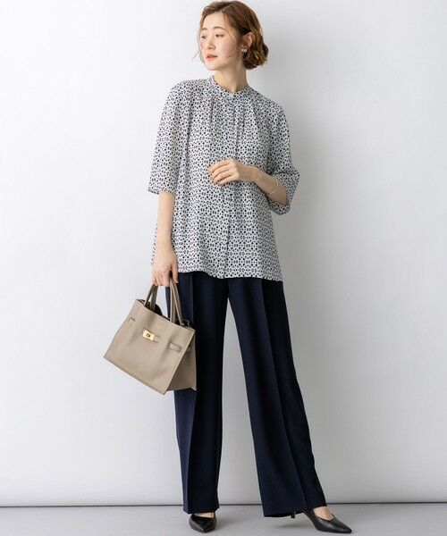 S size ONWARD(小さいサイズ) / エスサイズオンワード シャツ・ブラウス | カレイドスコーププリント バンドカラー ブラウス | 詳細1