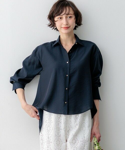 S size ONWARD(小さいサイズ) / エスサイズオンワード シャツ・ブラウス | 【CanCam掲載】シアータンブラー ファンクショナル シャツ（ネイビー系）