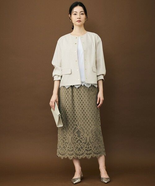 S size ONWARD(小さいサイズ) / エスサイズオンワード ノーカラージャケット | 【カタログ掲載・セットアップ対応】リネンストレッチノーカラー ジャケット | 詳細4