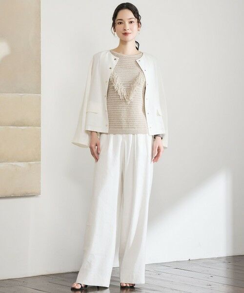 S size ONWARD(小さいサイズ) / エスサイズオンワード ノーカラージャケット | 【カタログ掲載・セットアップ対応】リネンストレッチノーカラー ジャケット | 詳細6