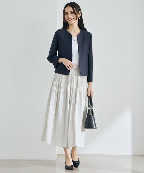 S size ONWARD(小さいサイズ) / エスサイズオンワード ノーカラージャケット | ライトダブルクロス ジャケット | 詳細10