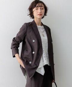 S size ONWARD(小さいサイズ) / エスサイズオンワード その他アウター | 【CanCam掲載】リネンレーヨンストレッチ ダブルジャケット