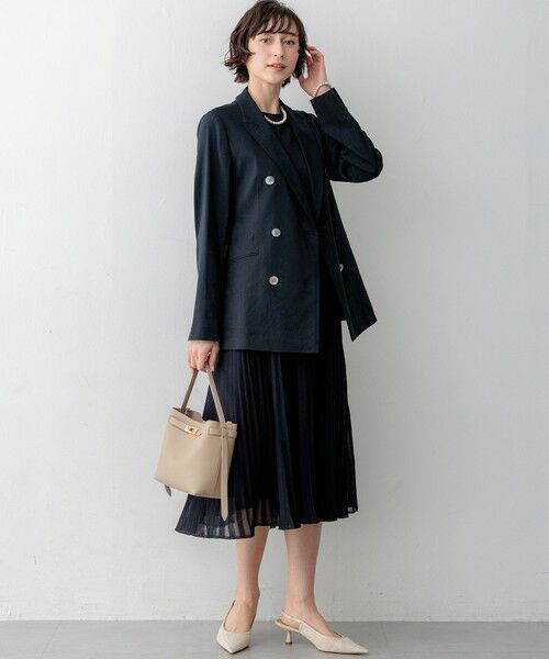 S size ONWARD(小さいサイズ) / エスサイズオンワード その他アウター | 【CanCam掲載】リネンレーヨンストレッチ ダブルジャケット | 詳細16