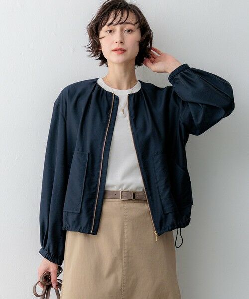 S size ONWARD(小さいサイズ) / エスサイズオンワード その他アウター | シアータンブラー ダブルポケット ブルゾン（ネイビー系）