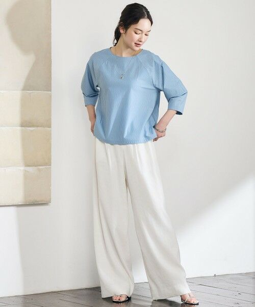 S size ONWARD(小さいサイズ) / エスサイズオンワード カットソー | ストライプコットンタイプライター | 詳細5