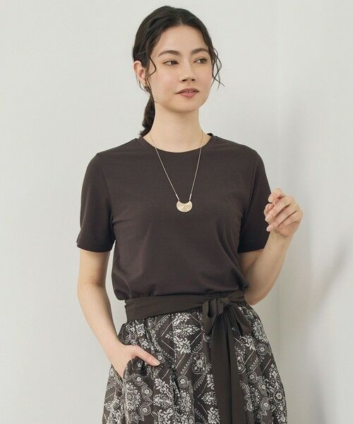 S size ONWARD(小さいサイズ) / エスサイズオンワード カットソー | 【カタログ掲載・シルエットアップデート】ハイカウント Tシャツ（ブラウン）