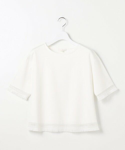 S size ONWARD(小さいサイズ) / エスサイズオンワード カットソー | 【SHIHOさん着用】コンパクトハイゲージフリンジ Tシャツ | 詳細3