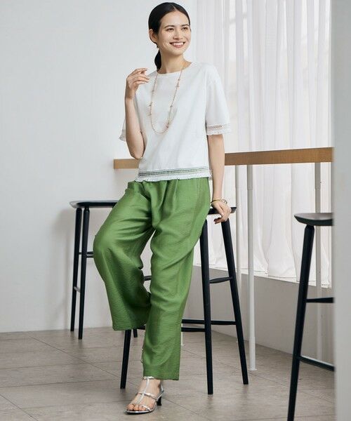 S size ONWARD(小さいサイズ) / エスサイズオンワード カットソー | 【SHIHOさん着用】コンパクトハイゲージフリンジ Tシャツ | 詳細2