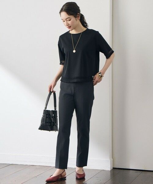 S size ONWARD(小さいサイズ) / エスサイズオンワード カットソー | 【SHIHOさん着用】コンパクトハイゲージフリンジ Tシャツ | 詳細13