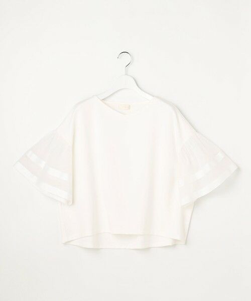 S size ONWARD(小さいサイズ) / エスサイズオンワード カットソー | ゆるVネックチュールフリル袖 プルオーバー | 詳細5