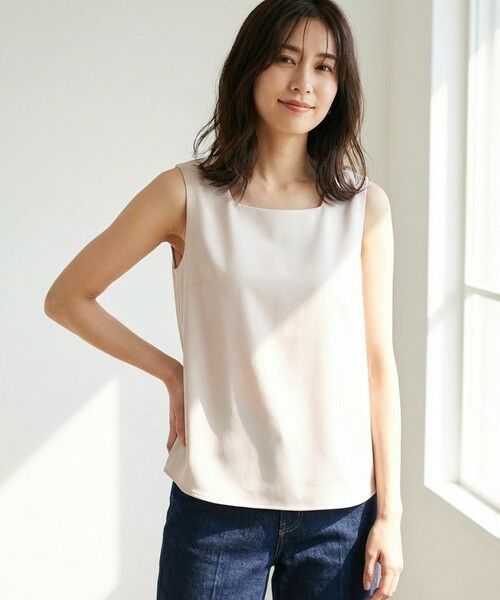 S size ONWARD(小さいサイズ) / エスサイズオンワード タンクトップ | 【2WAY】サテン タンクトップ（ライトベージュ）