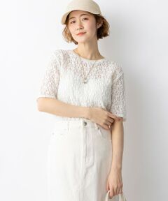 S size ONWARD(小さいサイズ) / エスサイズオンワード カットソー | リンクルレースジャージー 5分袖 TEE