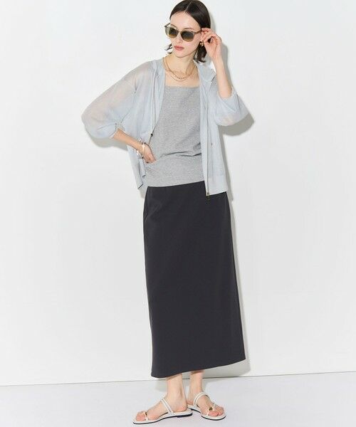 S size ONWARD(小さいサイズ) / エスサイズオンワード タンクトップ | シャイニーリブ スクエアネック タンクトップ | 詳細10